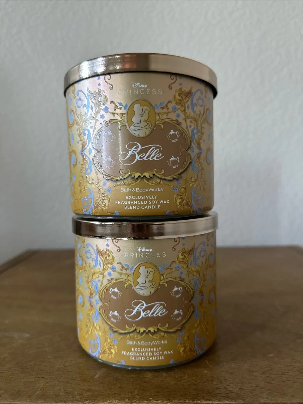 X2 Bath & Body Works Disney Princess BELLE 3 wick candles NEW - Picture 1 of 3
